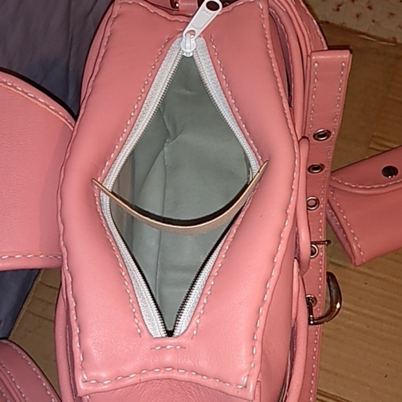 Personal design , One of a kind pink leather bag - Picture 3 of 4